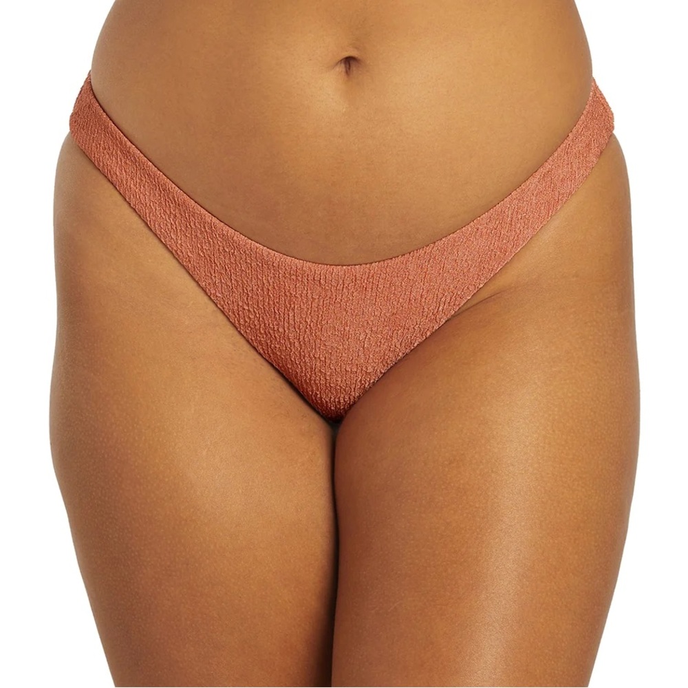 Sporti x Stef Corgel Textured Sport Bikini Bottom (Papaya)